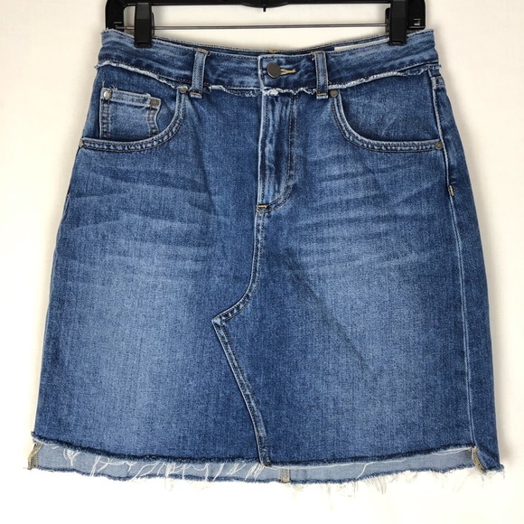 Vince Camuto denim skirt with raw hem - Picture 3 of 5